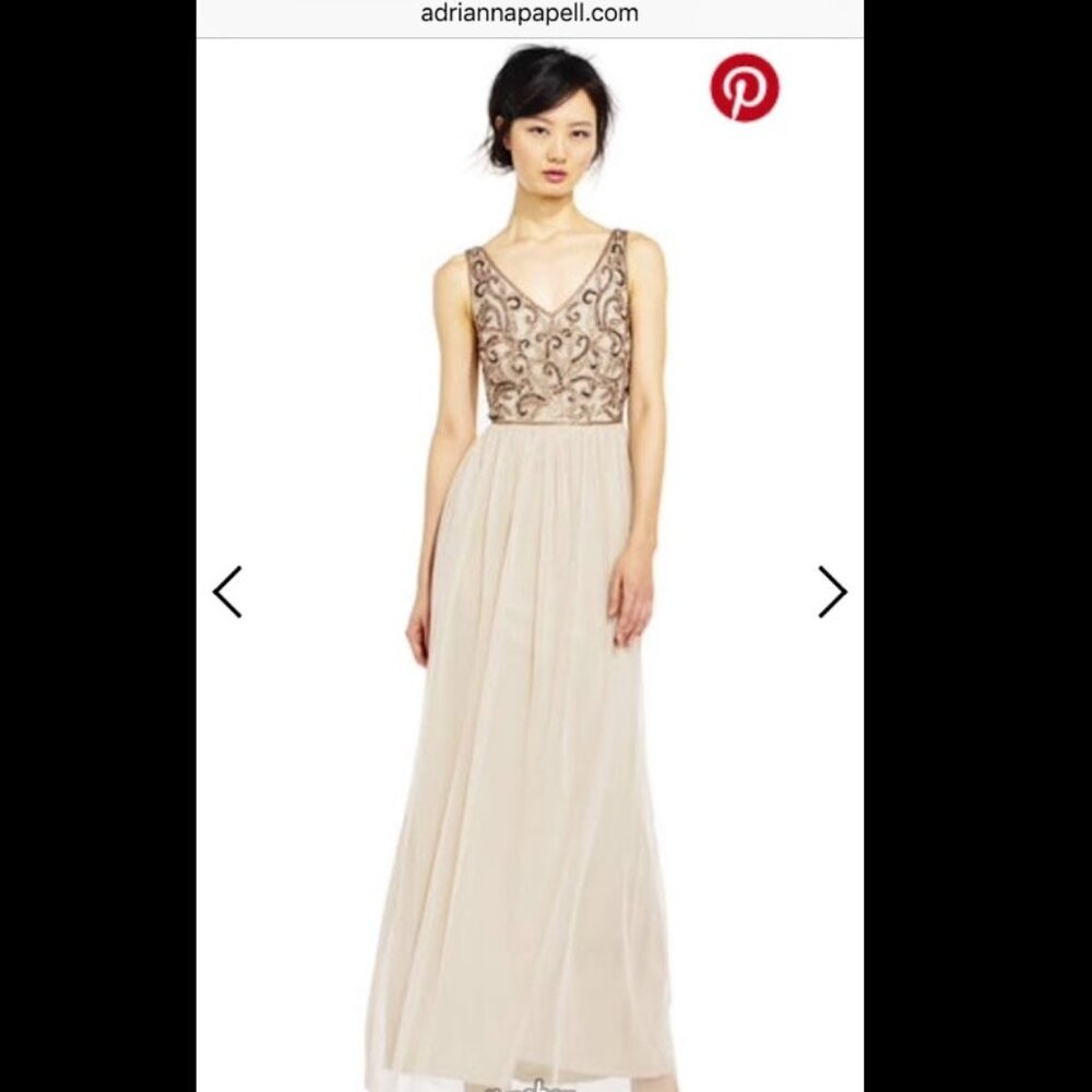 Adrianna Papell Gold Dress